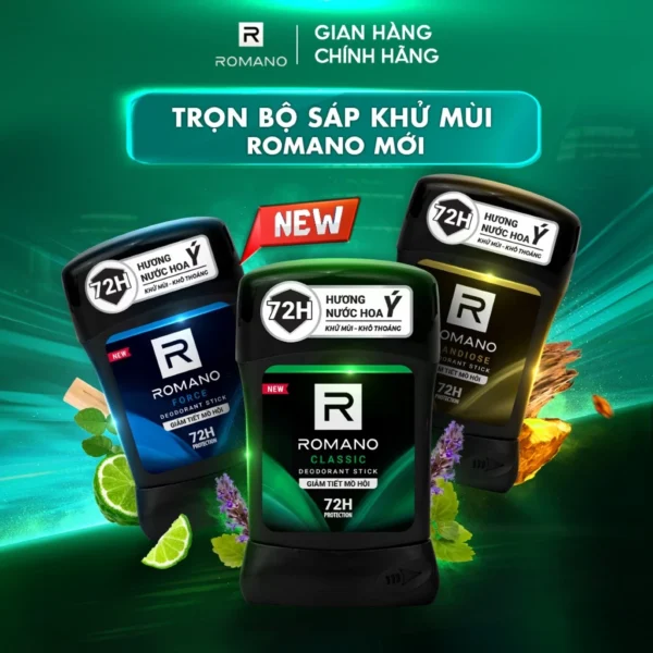 [Gift]Sáp ngăn mùi cho nam Romano 50g - Khử mùi 72H - 73.000₫